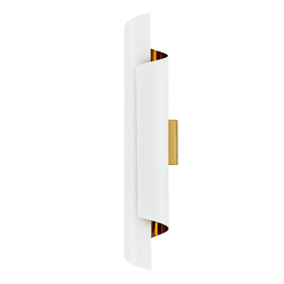 Buy matte-white-and-polished-brass Piaga Sconce by Kalco