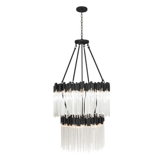 Buy matte-black-french-gold Matrix Chandelier by Varaluz