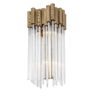 Buy havana-gold-with-clear-fluted-glass-glass-and-clear-textured-shade Matrix Sconce by Varaluz