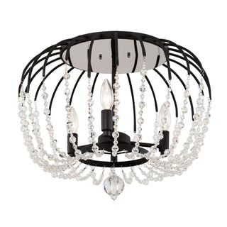 Buy matte-black-with-premium-quality-optic-crystal-glass Voliere Semi Flush Mount Light by Varaluz