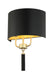 Painted Gold/Black Leather with Black Leather Shade, Black Color Leather Glass and Black Shade