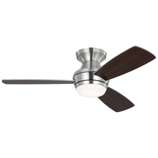 Buy brushed-steel-finish-with-silver-and-reversible-american-walnut-blades Ikon Ceiling Fan with Light by Visual Comfort Fan