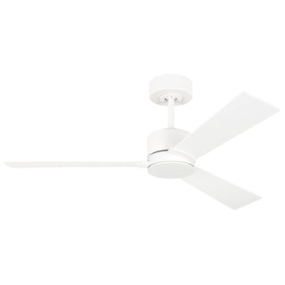 Buy matte-white-finish-with-matte-white-blades Rozzen Outdoor (Damp) Ceiling Fan (Light Kit Available) by Visual Comfort Fan