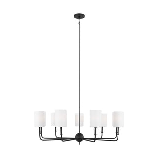 Buy midnight-black-with-white-linen-glass-and-white-shade Foxdale Outdoor (Damp) Chandelier by Visual Comfort Studio