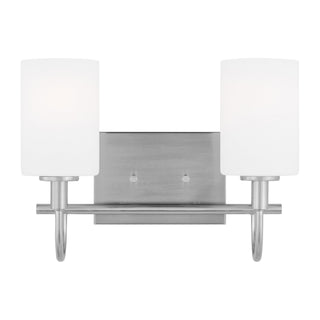 Buy brushed-nickel-with-etched-white-inside-glass-and-white-shade Oak Moore Outdoor (Damp) Sconce by Visual Comfort Studio