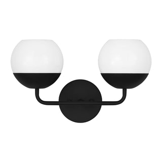 Buy midnight-black-with-milk-glass-and-white-shade Alvin Outdoor (Damp) Sconce by Visual Comfort Studio