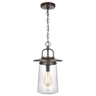 Buy antique-bronze-with-clear-glass-and-clear-shade Tybee Outdoor (Damp) Hanging Lanterns by Generation Lighting