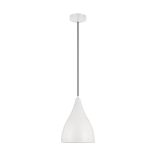 Buy matte-white-with-matte-white-glass-and-white-shade Oden Outdoor (Damp) Pendant by Visual Comfort Studio