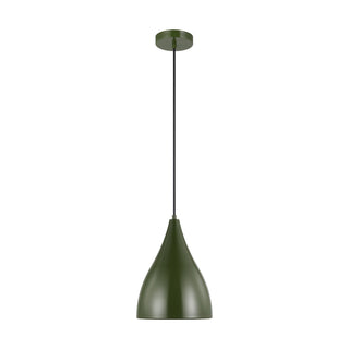 Buy olive-with-olive-glass-and-green-shade Oden Outdoor (Damp) Pendant by Visual Comfort Studio