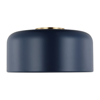 Buy navy-with-navy-glass-and-blue-shade Malone Outdoor (Damp) Flush Mount Ceiling Light by Visual Comfort Studio