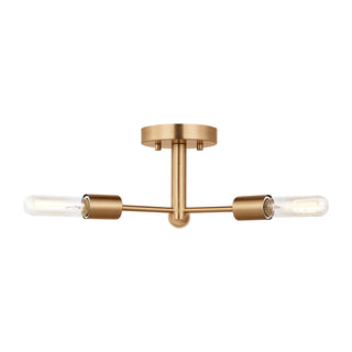 Buy satin-brass Axis Outdoor (Damp) Semi-Flush Mount Ceiling Light by Visual Comfort Studio