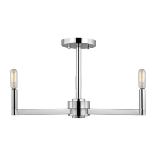Buy chrome Fullton Outdoor (Damp) Semi-Flush Mount Ceiling Light by Visual Comfort Studio