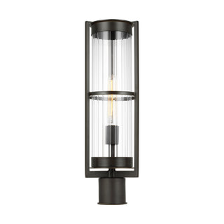 Buy antique-bronze-with-clear-fluted-glass-and-clear-textured-shade Alcona Outdoor (Wet) Post Lantern by Visual Comfort Studio
