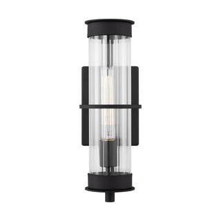 Buy black-with-clear-fluted-glass-and-clear-textured-shade Alcona Outdoor (Wet) Wall Lantern by Visual Comfort Studio