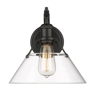 Buy matte-black-with-clear-glass-glass-and-clear-shade Orwell Sconce by Golden