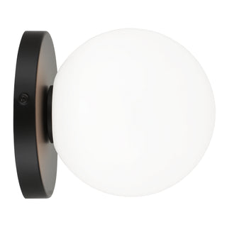 Buy black-with-opal-glass-glass-and-white-shade Cosmo Outdoor (Damp) Sconce by Matteo Lighting