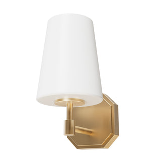 Buy alturas-gold-with-cased-white-glass-and-white-shade Nolita Sconce by Hunter