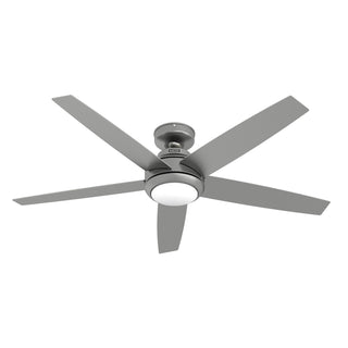 Buy matte-silver-finish-with-matte-silver-blades Zayden Ceiling Fan with Light by Hunter