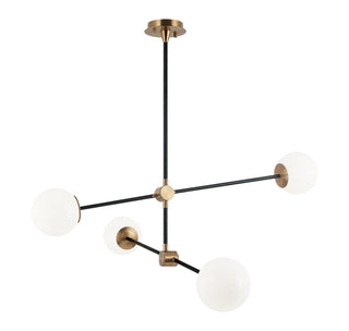 Buy aged-gold-brass-with-opal-glass-glass Cosmic Chandelier by Matteo Lighting