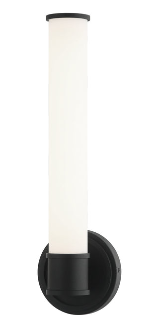 Buy matte-black-with-white-glass-glass-and-white-shade Steveston Outdoor (Damp) Sconce by Matteo Lighting