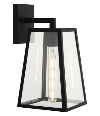 Buy matte-black-with-clear-glass-glass Denzil Outdoor (Wet) Wall Lanterns by Matteo Lighting