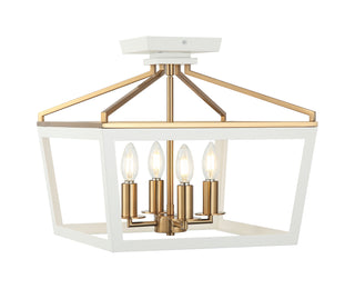 Buy white-aged-gold-brass Mavonshire Ceiling Mount Light by Matteo Lighting