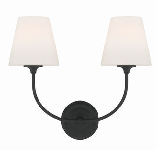 Buy black-forged-and-white-shade Sylvan Outdoor (Damp) Sconce by Crystorama