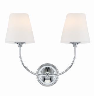 Buy polished-chrome-and-white-shade Sylvan Outdoor (Damp) Sconce by Crystorama
