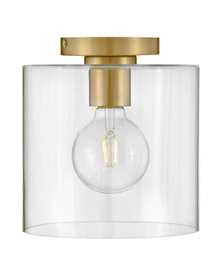 Buy lacquered-brass-with-clear-glass-and-clear-shade Pippa Outdoor (Damp) Flush Mount Ceiling Light by Lark