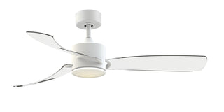 Buy matte-white-finish-with-clear-blades SculptAire Outdoor (Damp) Ceiling Fan with Light by Fanimation