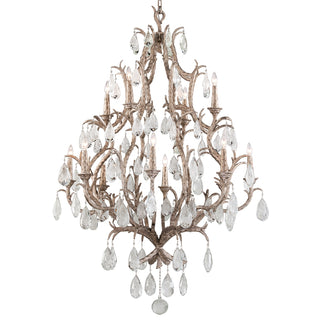 Buy stria-gold-leaf-with-italian-drops-glass Amadeus Chandelier by Corbett Lighting