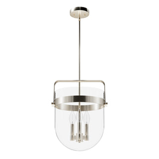 Buy brushed-nickel-with-clear-glass-and-clear-shade Karloff Pendant by Hunter