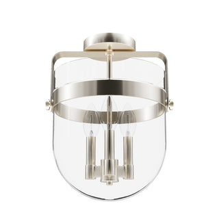 Buy brushed-nickel-with-clear-glass-and-clear-shade Karloff Flush Mount Ceiling Light by Hunter