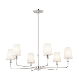 Buy polished-nickel-and-white-shade Pallas Chandelier by Kichler