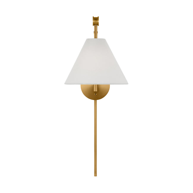 Remy Vanity by Visual Comfort Studio - Burnished Brass with White Linen Glass and White Shade [Visual Comfort Studio-AEW1021BBS|MAIN]