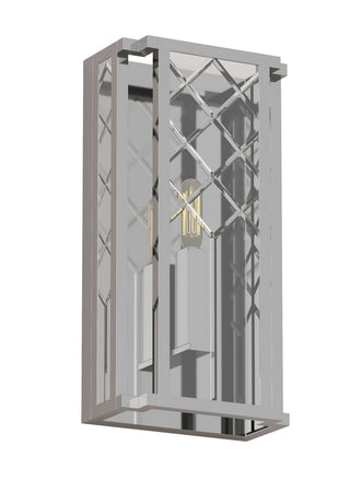 Buy polished-nickel-with-clear-with-diamond-cut-pattern-glass-and-clear-textured-shade Erro Outdoor (Damp) Sconce by Visual Comfort Studio