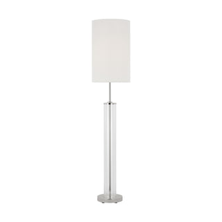 Buy polished-nickel-with-white-linen-glass-and-white-shade Leigh Floor Lamp by Visual Comfort Studio