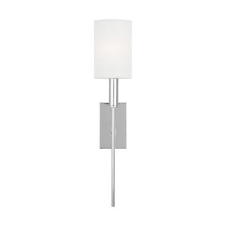 Buy polished-nickel-with-white-linen-glass-and-white-shade Brianna Outdoor (Damp) Sconce by Visual Comfort Studio