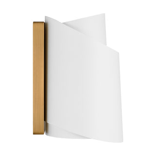Buy burnished-brass-with-white-glass-and-white-shade Paerero Outdoor (Damp) Sconce by Visual Comfort Studio