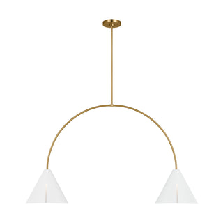 Buy matte-white-and-burnished-brass Cambre Outdoor (Damp) Chandelier by Visual Comfort Studio