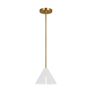 Buy matte-white-and-burnished-brass Cambre Outdoor (Damp) Pendant by Visual Comfort Studio