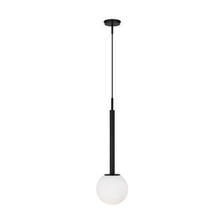 Buy midnight-black-with-milk-white-glass-and-white-shade Nodes Outdoor (Damp) Pendant by Visual Comfort Studio