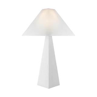 Buy matte-white-with-white-linen-glass-and-white-shade Herrero Table Lamp by Visual Comfort Studio