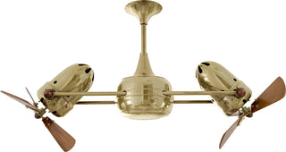 Buy polished-brass-finish-with-mahogany-tone-blades Duplo-Dinamico Ceiling Fan by Matthews Fan Company