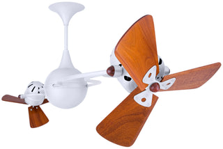 Buy gloss-white-finish-with-mahogany-tone-blades Italo Ventania Ceiling Fan by Matthews Fan Company