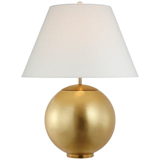 Buy gild-with-13-x-23-x-14-5-linen-glass-and-white-shade Morton Table Lamp by Visual Comfort Signature