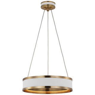 Buy matte-white-and-gold-shade Connery Outdoor (Damp) Pendant by Visual Comfort Signature