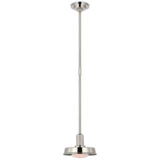 Buy polished-nickel-with-white-glass-glass-and-white-shade Ruhlmann Outdoor (Damp) Pendant by Visual Comfort Signature