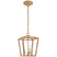 Antique-Burnished Brass and Natural Rattan