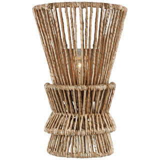 Buy polished-nickel-and-natural-abaca Antigua Outdoor (Damp) Sconce by Visual Comfort Signature